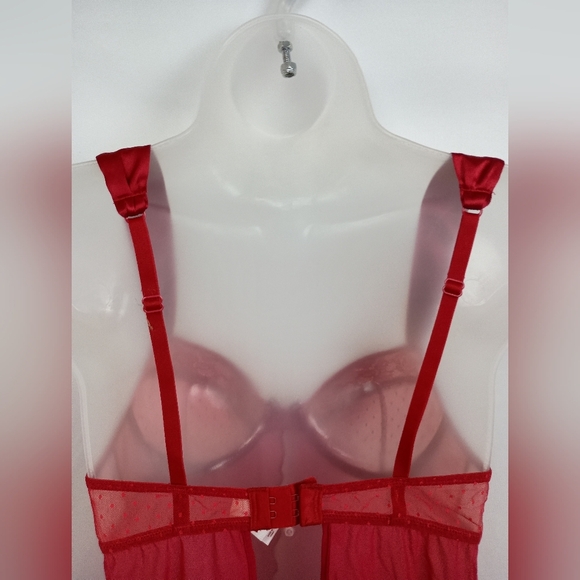 Elegant Red Lace Babydoll Lingerie (#1,382) - Picture 9 of 10